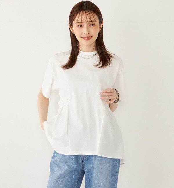 SHIPS Colors 「SHIPS Colors:〈手洗い可能〉ドッキング ペプラム ショートスリーブ トップス◇」|Tシャツ・カットソー|