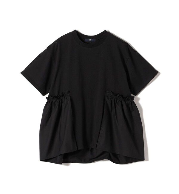 SHIPS Colors 「SHIPS Colors:〈手洗い可能〉ドッキング ペプラム ショートスリーブ トップス◇」|Tシャツ・カットソー|ダークグレー