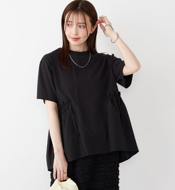 SHIPS Colors 「SHIPS Colors:〈手洗い可能〉ドッキング ペプラム ショートスリーブ トップス◇」|Tシャツ・カットソー|