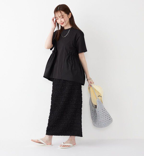 SHIPS Colors 「SHIPS Colors:〈手洗い可能〉ドッキング ペプラム ショートスリーブ トップス◇」|Tシャツ・カットソー|