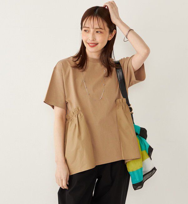 SHIPS Colors 「SHIPS Colors:〈手洗い可能〉ドッキング ペプラム ショートスリーブ トップス◇」|Tシャツ・カットソー|