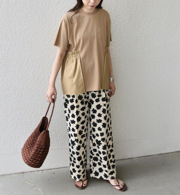 SHIPS Colors 「SHIPS Colors:〈手洗い可能〉ドッキング ペプラム ショートスリーブ トップス◇」|Tシャツ・カットソー|