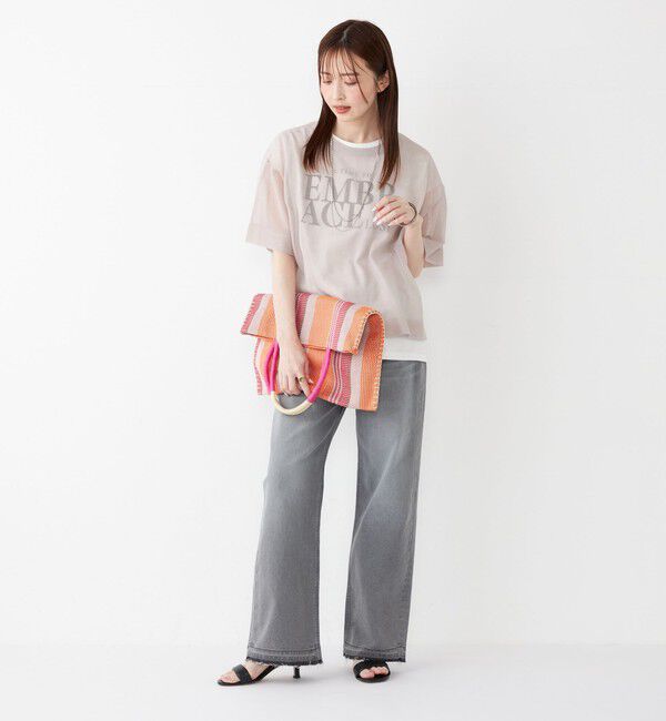 SHIPS Colors 「SHIPS Colors:〈接触冷感・UVカット〉フレンチスリーブ ロゴ Tシャツ◇」|Tシャツ・カットソー|