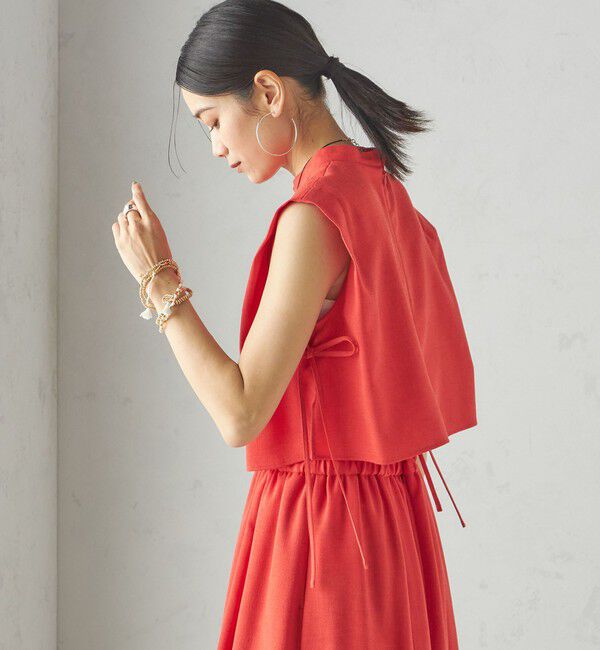 SHIPS for women「小泉里子コラボ:〈手洗い可能〉スラブ 綿麻混 ブラウス」|シャツ・ブラウス|レッド