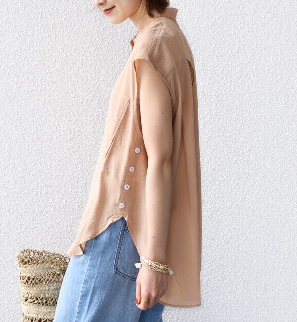 SHIPS for women「【WEB限定】〈手洗い可能〉サイド ボタン バック レイヤード ブラウス」|シャツ・ブラウス|