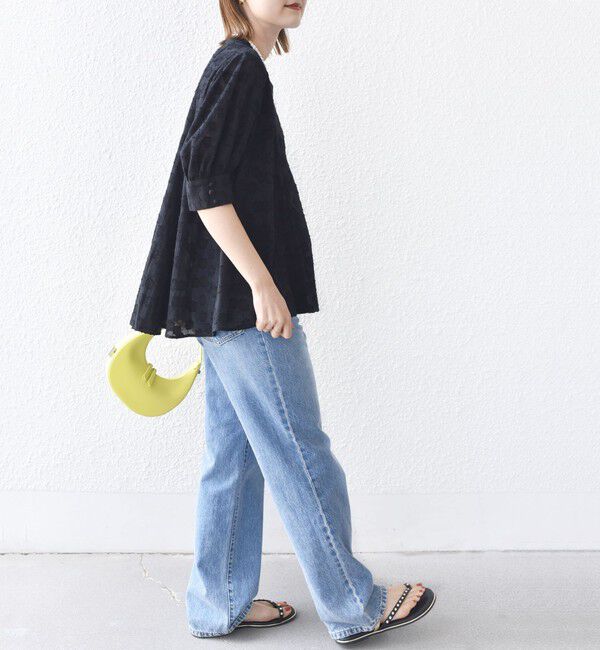 SHIPS for women「【WEB限定】〈手洗い可能〉コットン ジャカード フレア ブラウス」|シャツ・ブラウス|