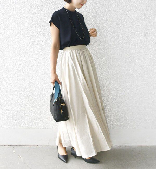 SHIPS for women「〈手洗い可能〉ウエスト ゴム ボリューム フレア ロング スカート」|スカート|
