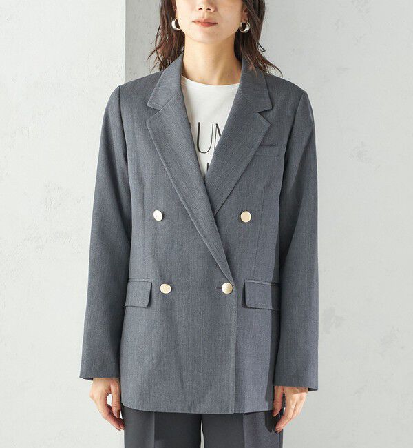 SHIPS for women「《一部追加予約》ウール ギャバジン ダブル ブレスト ジャケット」|テーラードジャケット|