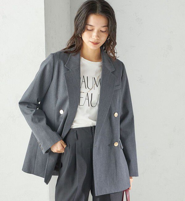 SHIPS for women「《一部追加予約》ウール ギャバジン ダブル ブレスト ジャケット」|テーラードジャケット|