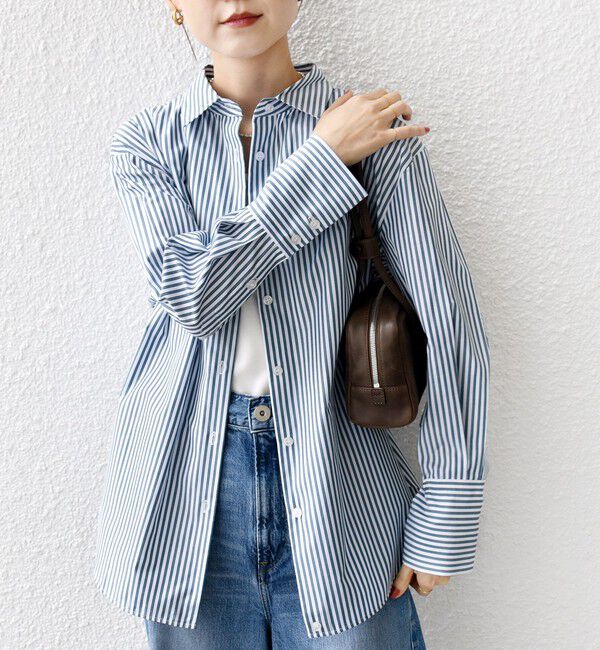 SHIPS for women「【WEB限定】〈手洗い可能〉ストライプ 2WAY リボン シャツ」|シャツ・ブラウス|