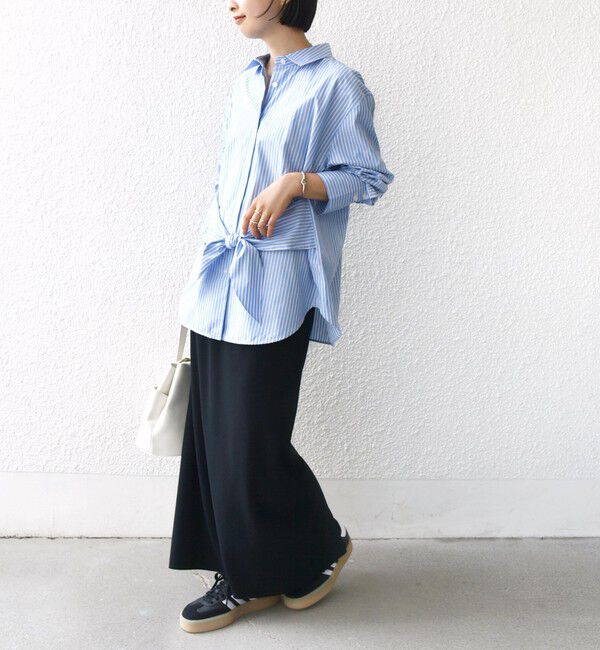 SHIPS for women「【WEB限定】〈手洗い可能〉ストライプ 2WAY リボン シャツ」|シャツ・ブラウス|