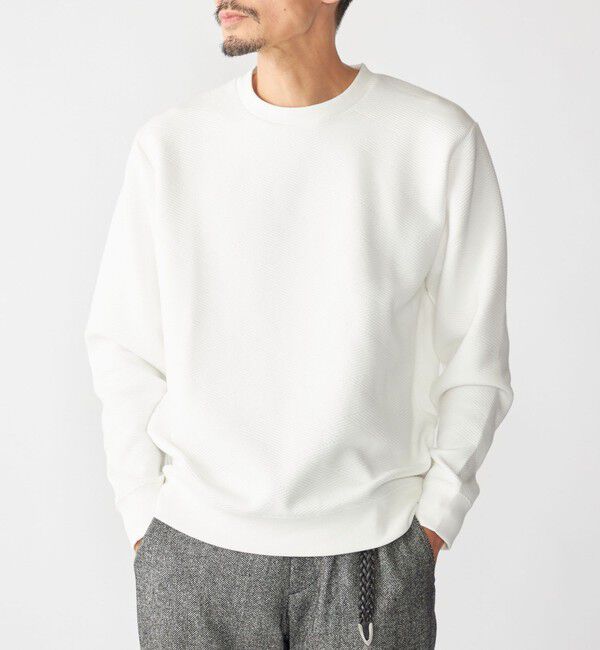 SHIPS「SHIPS: ジャカード ライト ロングスリーブ プルオーバー」|Tシャツ・カットソー|ホワイト