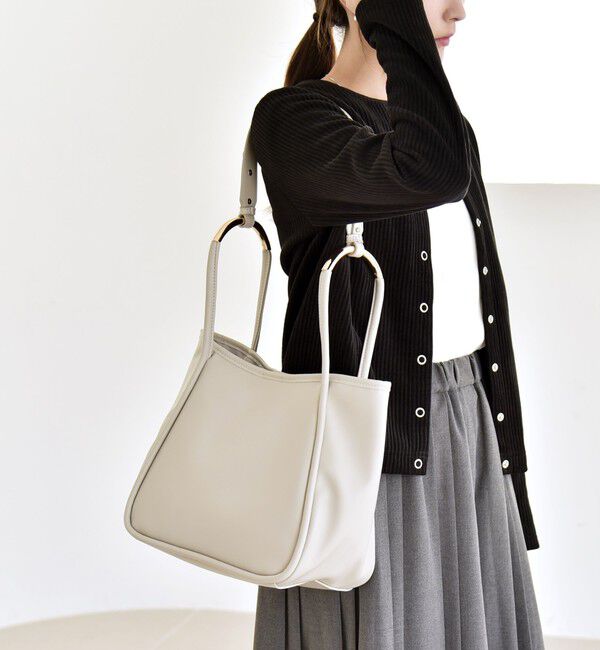 quaranciel「quaranciel: A4 メタルハンドル 2way スクエア トートバッグ」|トートバッグ|