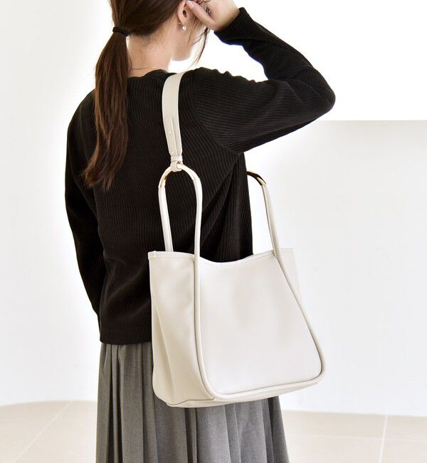 quaranciel「quaranciel: A4 メタルハンドル 2way スクエア トートバッグ」|トートバッグ|