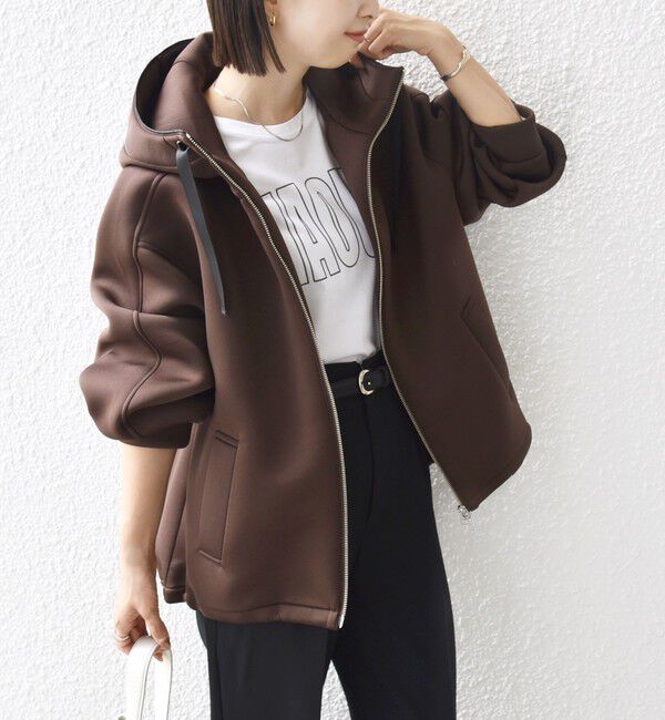 SHIPS for women「【WEB限定】〈手洗い可能〉ダンボール ダブルジップ フーディー 3」|パーカー|