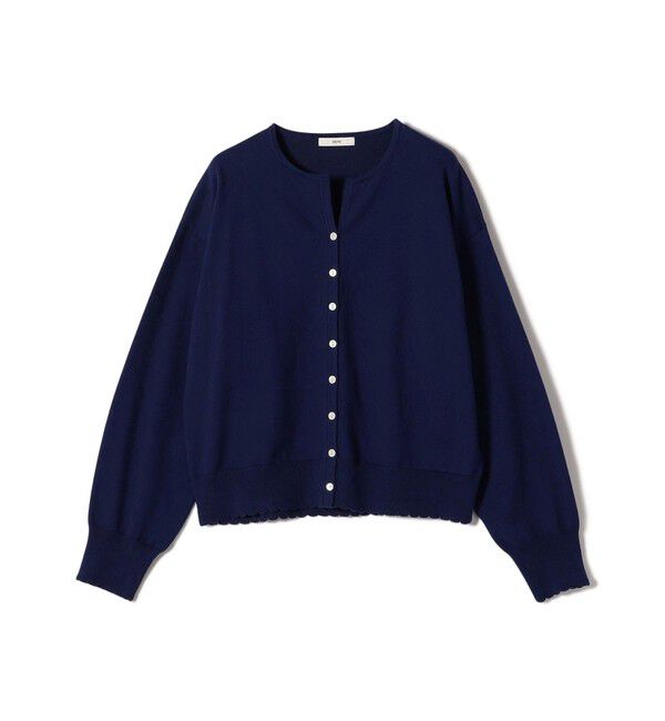 SHIPS for women「〈手洗い可能〉コットン カシミヤ混 スカラップヘム カーディガン」|カーディガン|