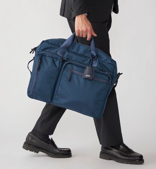 SHIPS「【WEB限定】SHIPS: 3WAY ビズ ワイド ブリーフ バッグ」|リュック|ネイビー