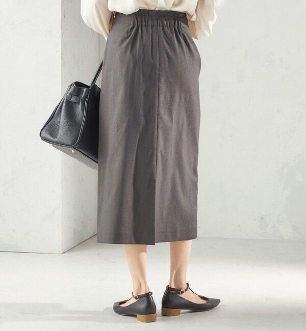SHIPS for women「《予約》〈UVカット・吸水速乾・手洗い可能〉綿麻混 オックス ポケット タイト スカート」|スカート|