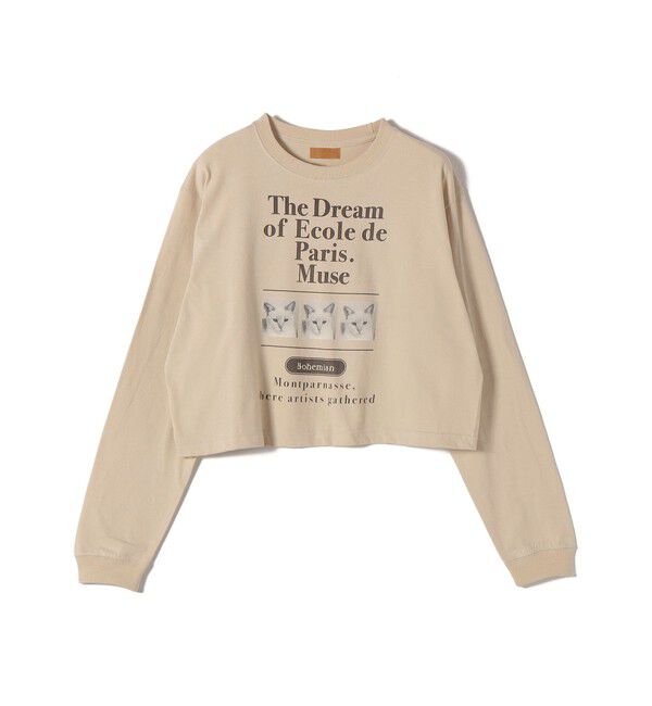 SHIPS for women「《予約》【SHIPS別注】Odub: フォト プリント クロップド ロングスリーブ TEE」|Tシャツ・カットソー|