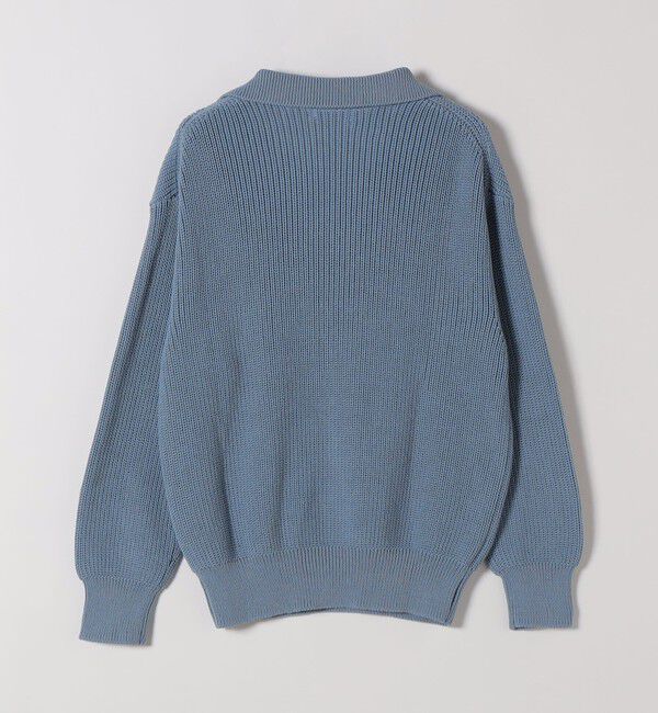 SHIPS any「《予約》SHIPS any:〈手洗い可能〉 片畦編み ポロカラー スキッパー ニット プルオーバー」|ニット・セーター|