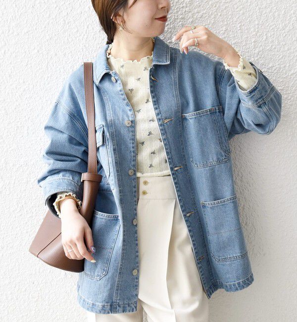 SHIPS any「《予約》SHIPS any:〈洗濯機可能〉ルーズ デニム トラッカー ジャケット［SHIPS any DENIM］」|デニムジャケット|ライトブルー