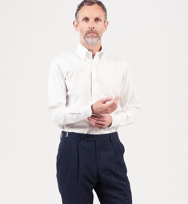 TOMORROWLAND MENS「80/2ピンポイントオックス ボタンダウンシャツ」|シャツ・ブラウス|