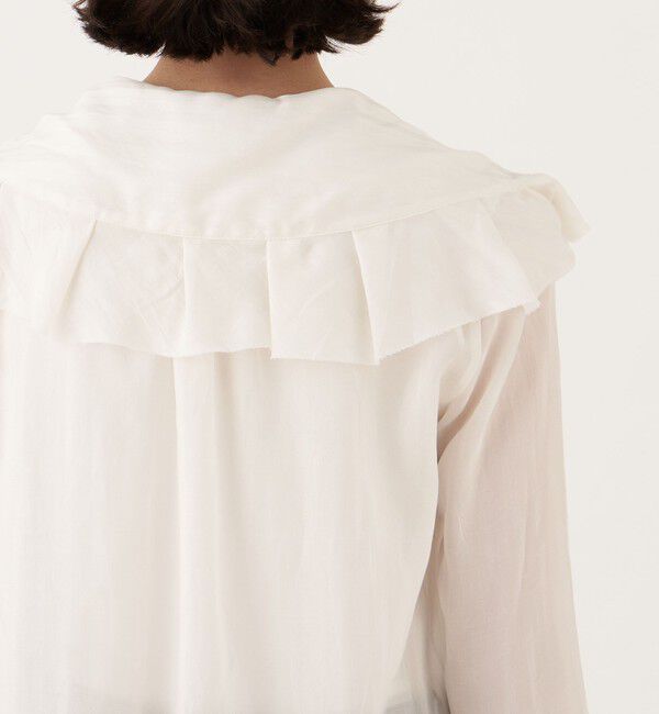 DES PRES「シアーストライプジャカード ギャザーブラウス」|シャツ・ブラウス|