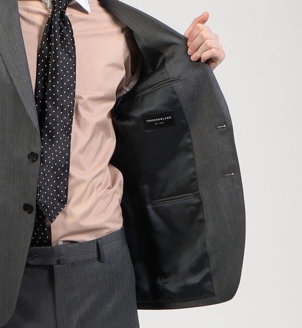 TOMORROWLAND MENS「Super100'sウール へリンボーン シングルブレステッド2Bジャケット」|スーツ|