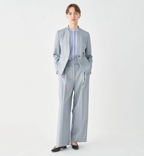 TOMORROWLAND collection「シャイニーシャーク センタープレスワイドパンツ」|スラックス|