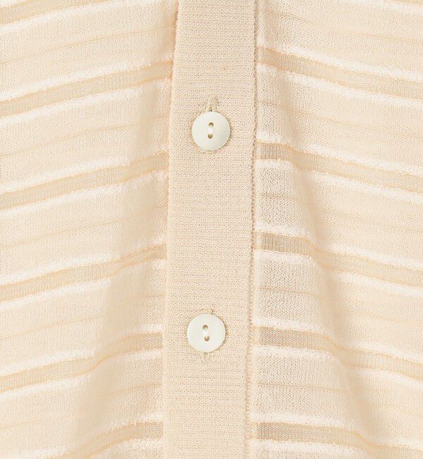 MACPHEE「シアーヤーンボーダー Vネックカーディガン」|カーディガン|