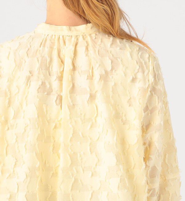 MACPHEE「シアーカットジャカード スタンドネックブラウス」|シャツ・ブラウス|