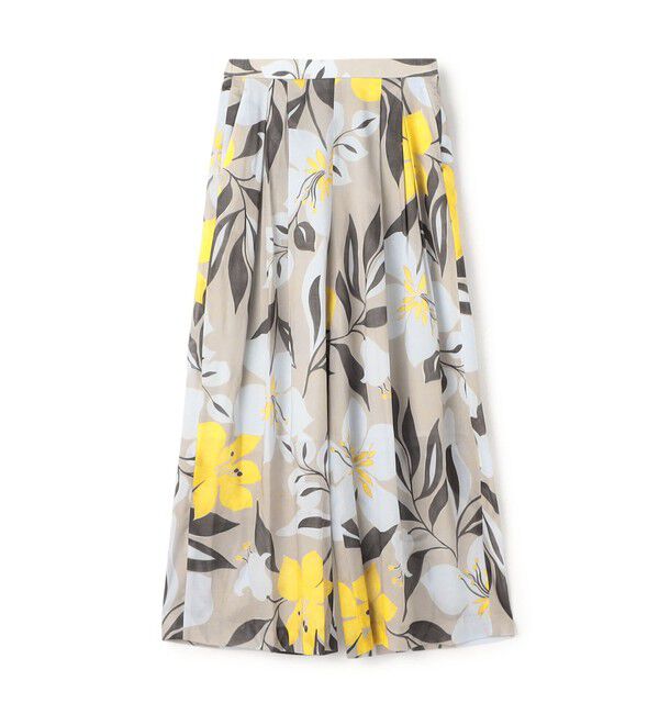 Ballsey「ベルフラワープリント タックワイドパンツ」|その他|14 ライトグレー系