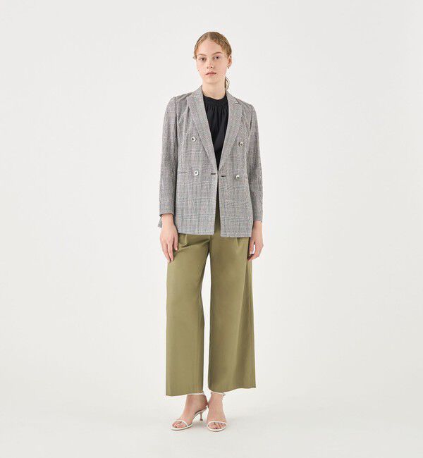 TOMORROWLAND collection「グレンチェックサッカー ダブルブレストジャケット」|テーラードジャケット|