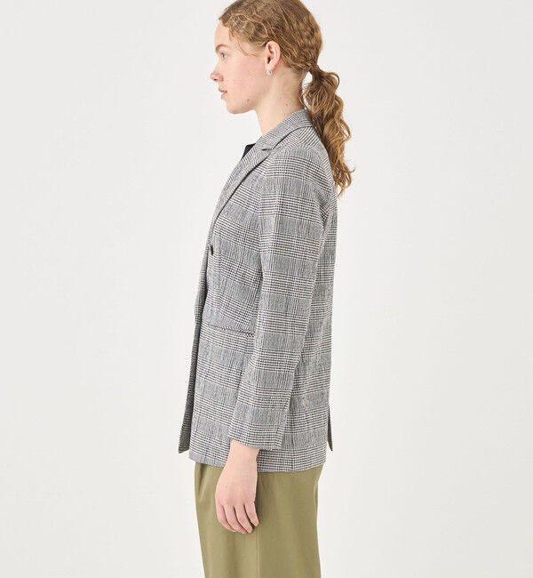 TOMORROWLAND collection「グレンチェックサッカー ダブルブレストジャケット」|テーラードジャケット|