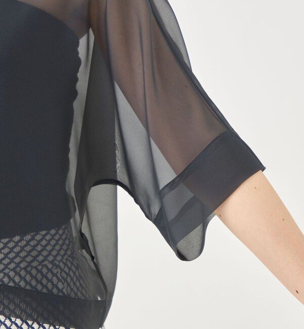 TOMORROWLAND collection「シアーオーガンジー スタンドカラーシースルーブラウス」|シャツ・ブラウス|