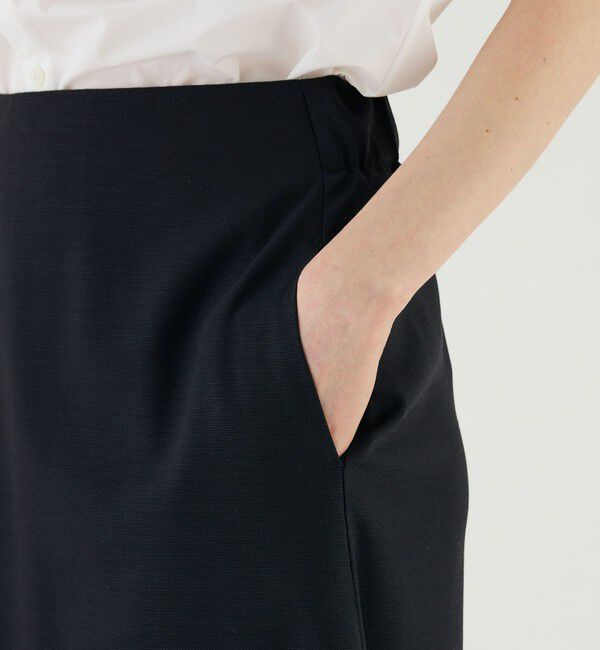 GALERIE VIE「ストレッチウーステッド Aラインロングスカート」|台形|