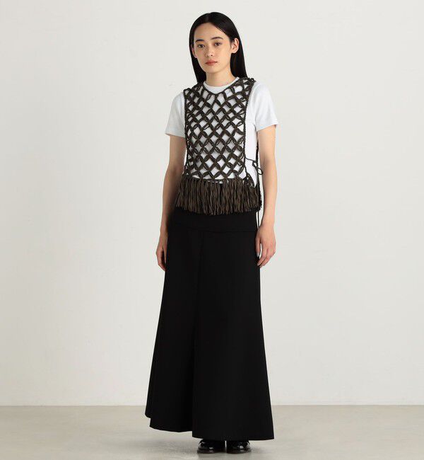 Edition「ウールサテン ハイウエストフレアスカート」|フレア|