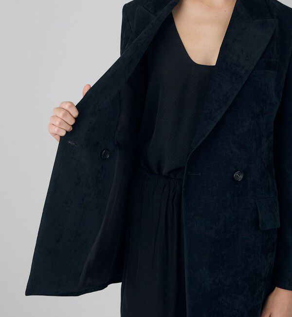 DES PRES「コットンレーヨンベルベット ダブルブレストジャケット」|テーラードジャケット|