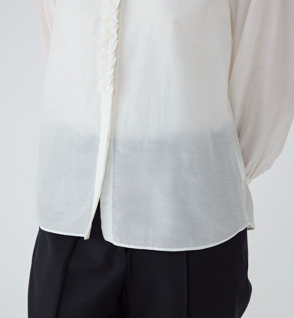 TOMORROWLAND collection「コットンシルクオーガンジー フリルブラウス」|シャツ・ブラウス|