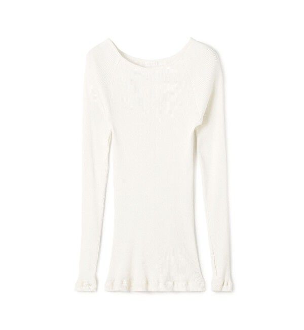 GALERIE VIE「コットンシルクリブ ラウンドネックプルオーバー」|Tシャツ・カットソー|11 ホワイト