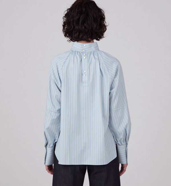 MACPHEE「ブラッシュドコットンツイル ハイネックブラウス」|シャツ・ブラウス|