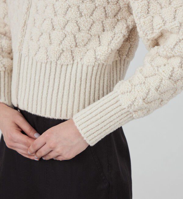 MACPHEE「ループジャカード ジップアップカーディガン」|カーディガン|