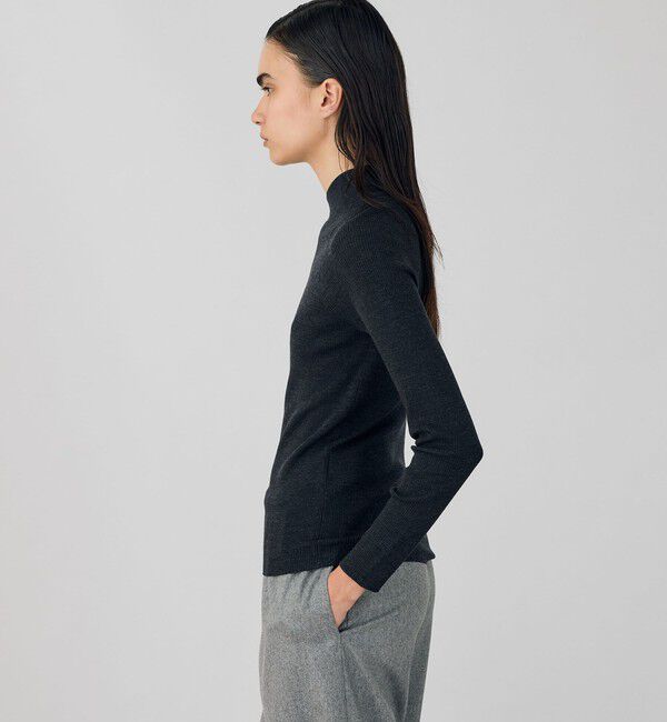 DES PRES「ウーステッドウールリブ Vラインハイネックプルオーバー」|ニット・セーター|