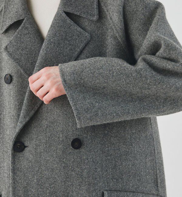 GALERIE VIE「ヘリンボーンダブルフェイス ダブルブレストコート」|チェスターコート|