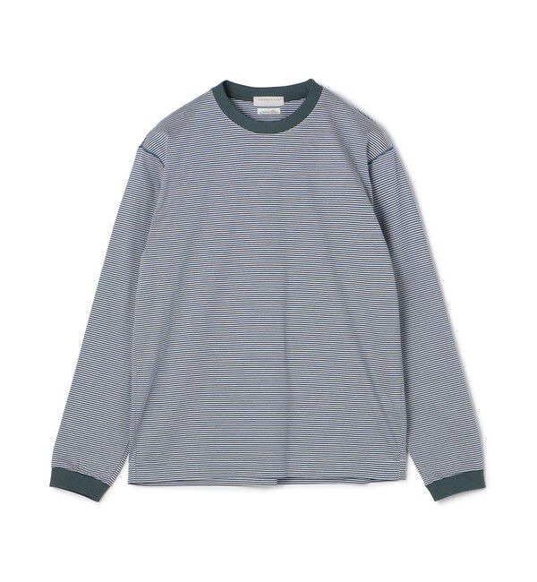 TOMORROWLAND MENS「オーガニックコットン クルーネックボーダーTシャツ」|Tシャツ・カットソー|64 ブルー系