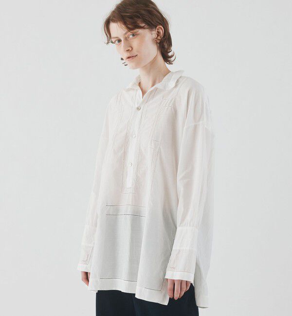 GALERIE VIE「ドロンワーク スタンドカラーシャツ」|シャツ・ブラウス|