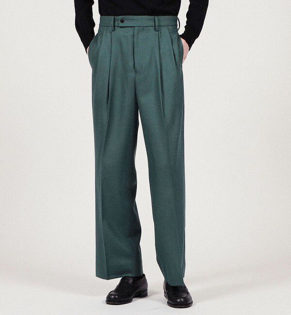 TOMORROWLAND MENS「フランネラーナ 2タックワイドストレートパンツ」|スラックス|