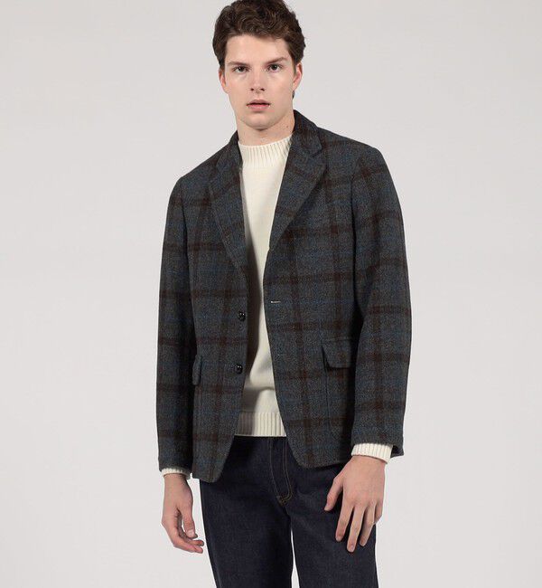 TOMORROWLAND MENS「ウォッシュドツイード シングルブレステッド 3Bジャケット」|テーラードジャケット|
