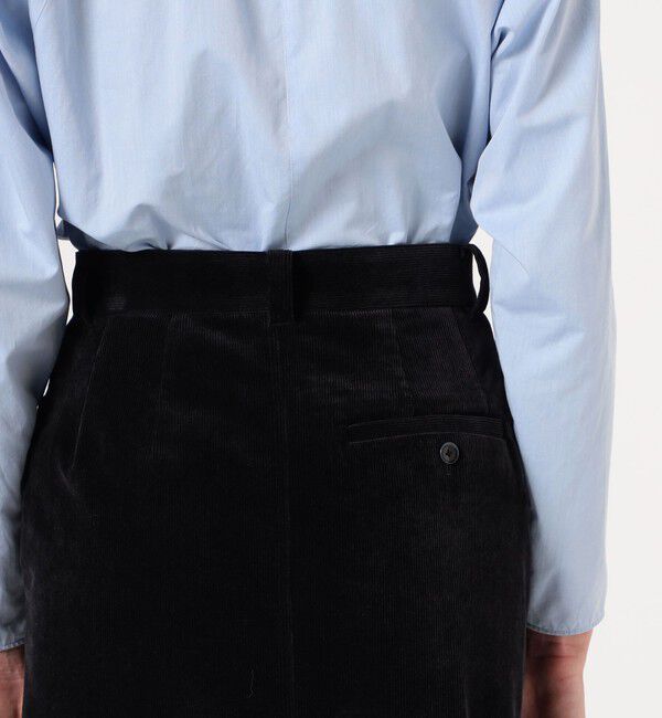 MACPHEE「ストレッチコーデュロイ Iラインマキシスカート」|タイト|