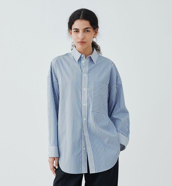 GALERIE VIE「コントラストストライプ レギュラーシャツ」|シャツ・ブラウス|